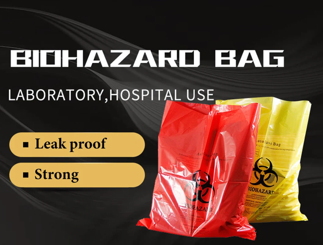 Heavy Duty Medical Action Infectious Waste Autoclaving Bag Red Plastic Disposable Bio Hazard Medical Waste Bag
